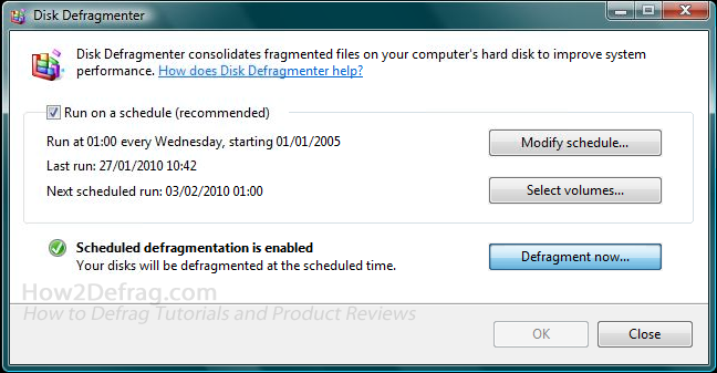How to Defrag on Windows Vista