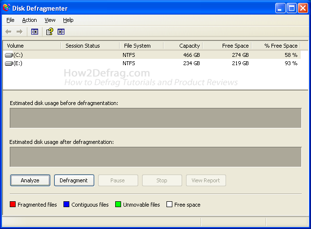 How to defrag on Windows XP